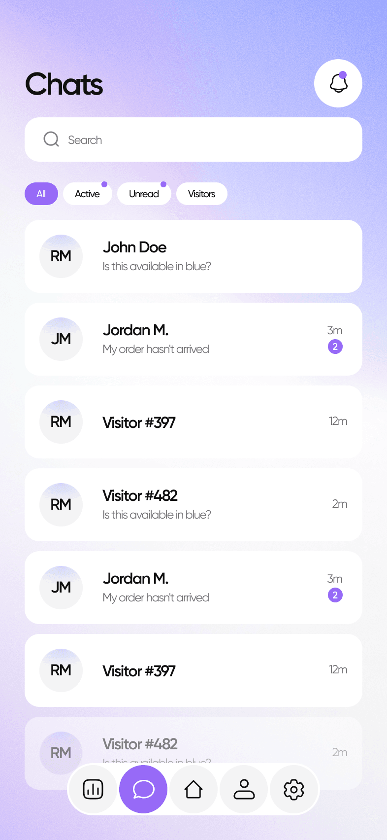 Inbox Widget Preview