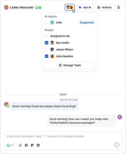 Chat Assignment Preview